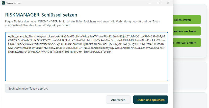 RISKMANAGER-Schlüssel setzen